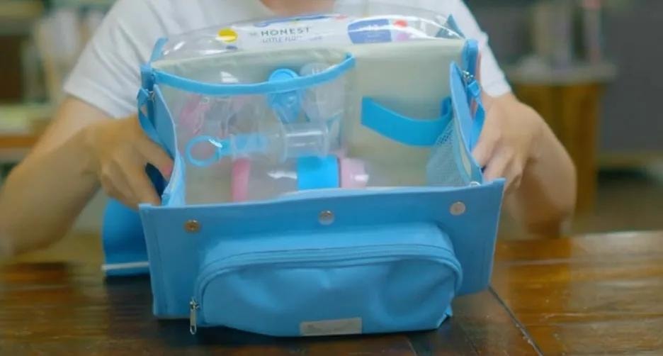 Blue Quick Pak bag open showing organized compartments